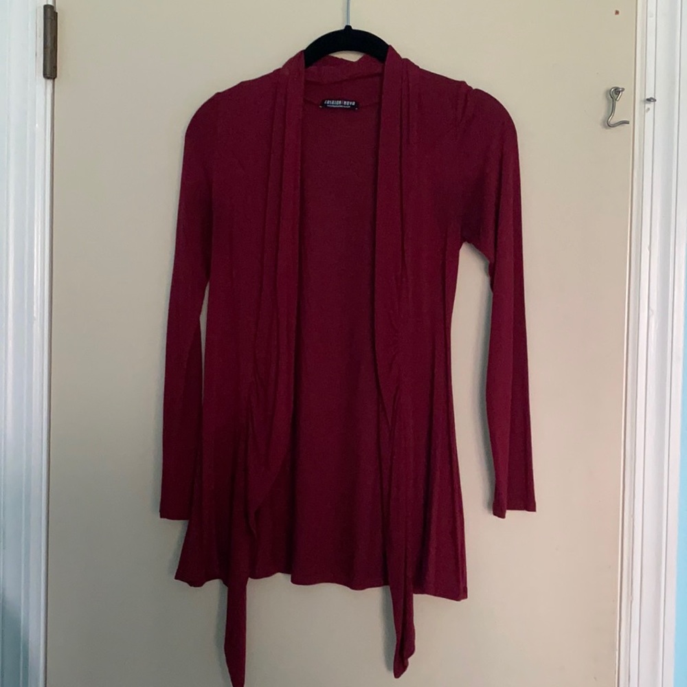 Fashion nova burgundy cardigan